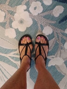 Privo By Clarks Sz 8 Black, Strappy Sandals - Maximum Comfort Footbed